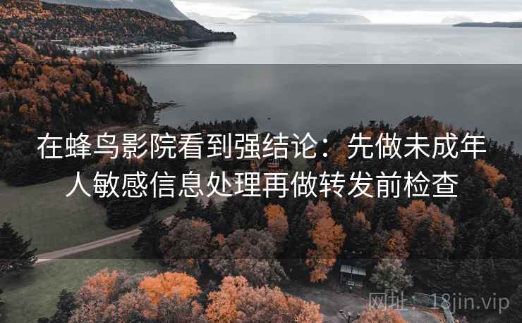 在蜂鸟影院看到强结论：先做未成年人敏感信息处理再做转发前检查