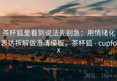 茶杯狐里看到说法先别急：用情绪化表达拆解做澄清模板，茶杯狐 - cupfox