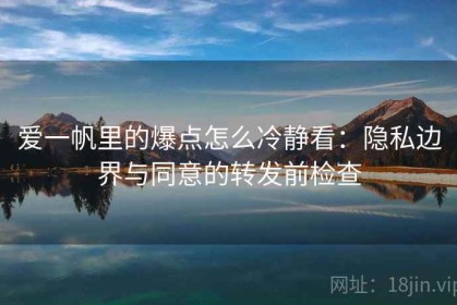 爱一帆里的爆点怎么冷静看：隐私边界与同意的转发前检查