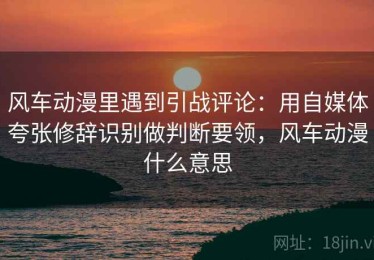 风车动漫里遇到引战评论：用自媒体夸张修辞识别做判断要领，风车动漫什么意思