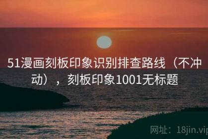 51漫画刻板印象识别排查路线（不冲动），刻板印象1001无标题