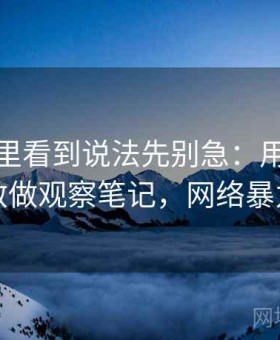 爱一番里看到说法先别急：用网络暴力自救做观察笔记，网络暴力安利