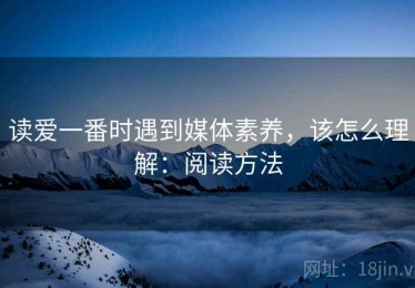 读爱一番时遇到媒体素养，该怎么理解：阅读方法