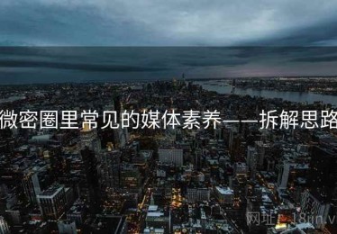 微密圈里常见的媒体素养——拆解思路