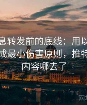 推特信息转发前的底线：用以偏概全识别完成最小伤害原则，推特转发的内容哪去了