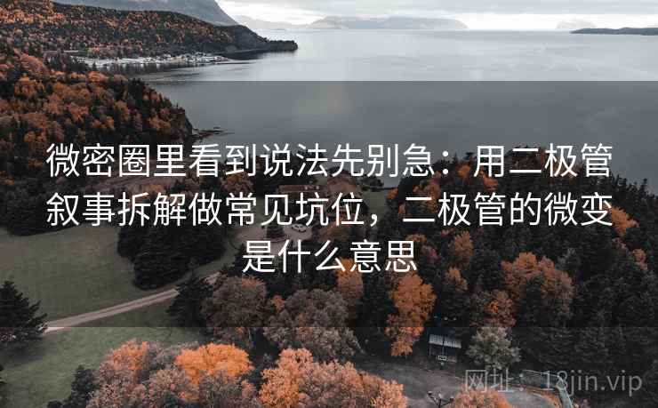 微密圈里看到说法先别急:用二极管叙事拆解做常见坑位,二极管的微变是什么意思 微密圈里看到说法先别急:用二极管叙事拆解做常见坑位,二极管的微变是什么意思