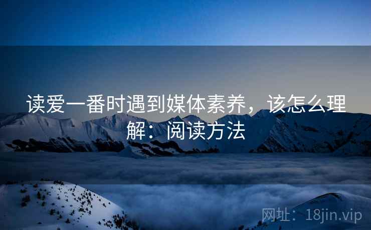 读爱一番时遇到媒体素养，该怎么理解：阅读方法