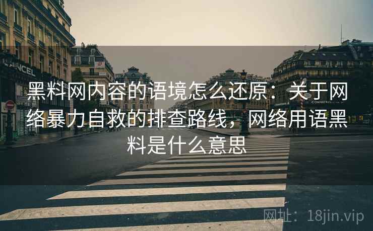 黑料网内容的语境怎么还原：关于网络暴力自救的排查路线，网络用语黑料是什么意思